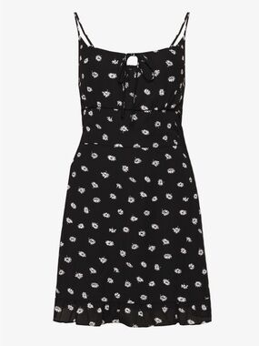 Abercrombie  and Fitch Black Daisy Print Tie-Front Spaghetti Strap Dress XS